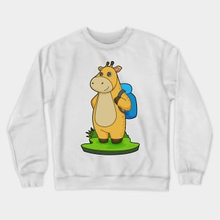 Giraffe Hiker Backpack Crewneck Sweatshirt